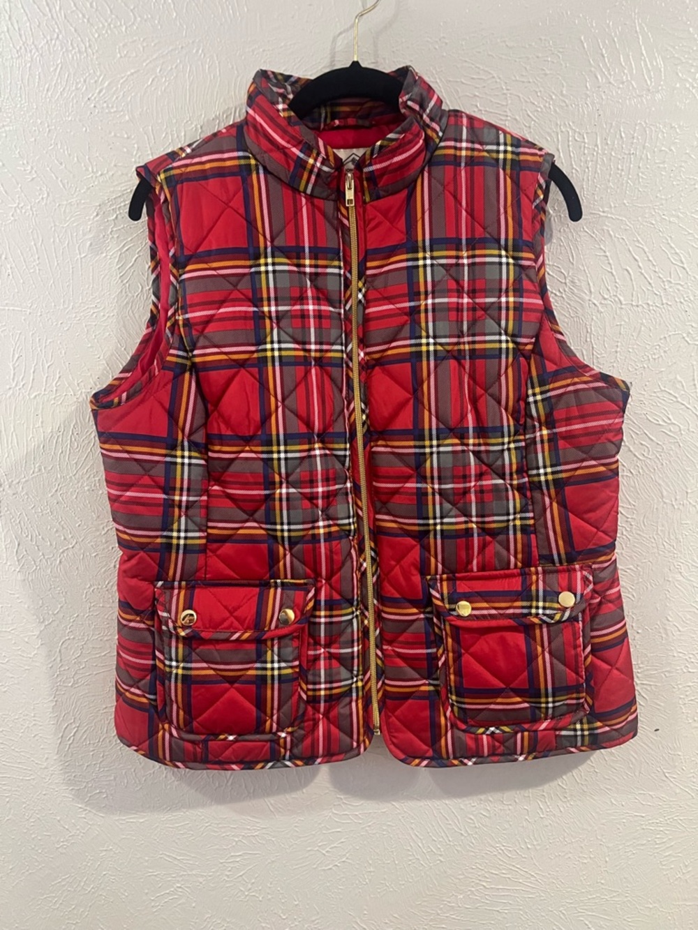 St. John’s Bay 
Red Plaid Quilted Puffer Vest